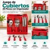 Juego de Cubiertos 25 Piezas con Organizador