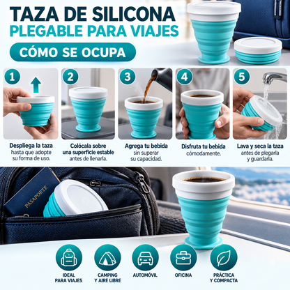 Taza de Silicona Plegable para Viajes