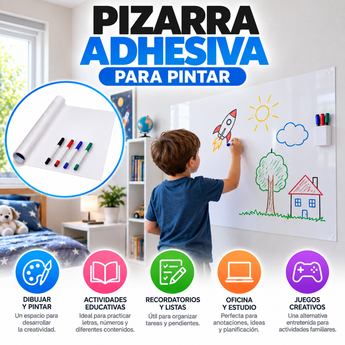 Pizarra Adhesiva para Pintar