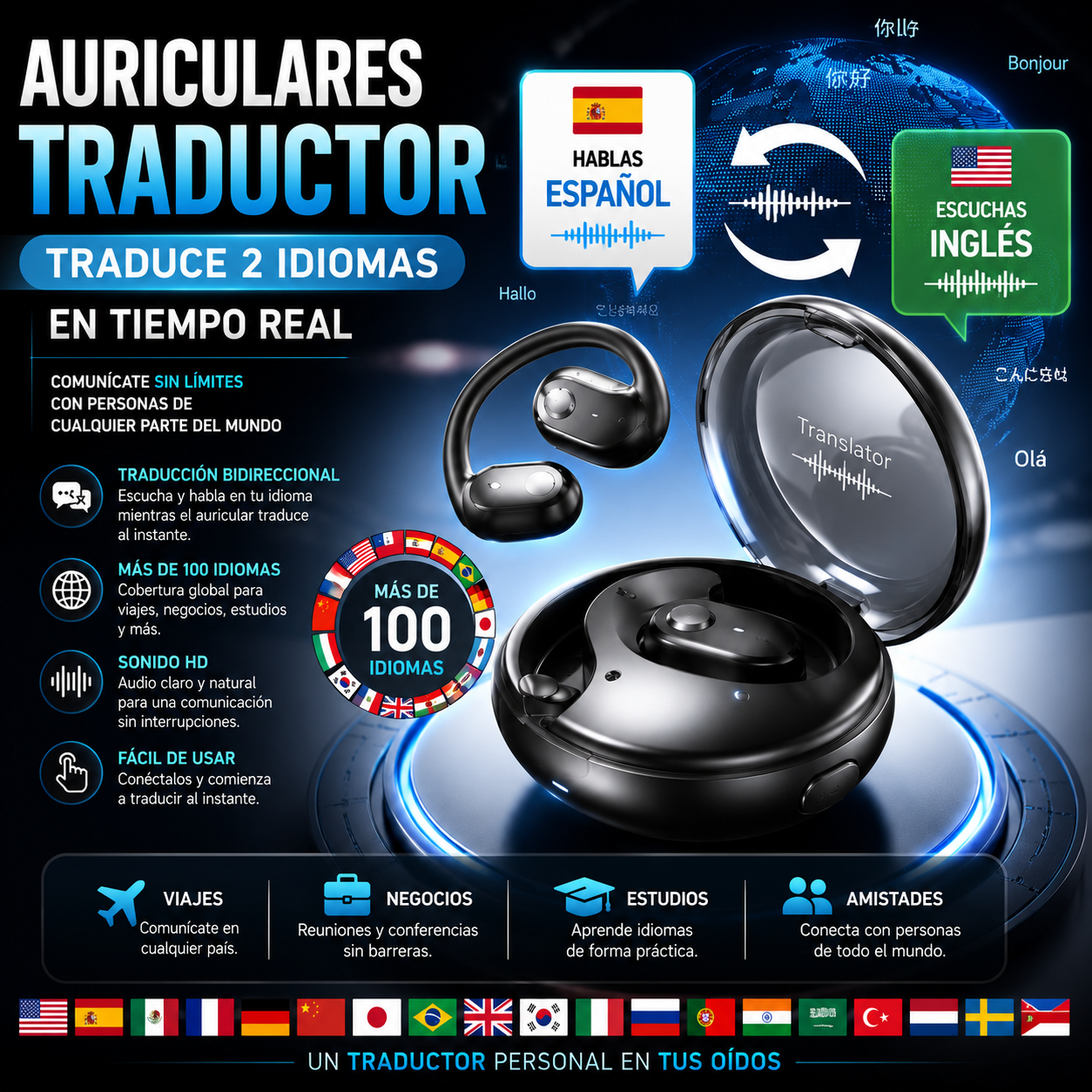 Auriculares con traductor