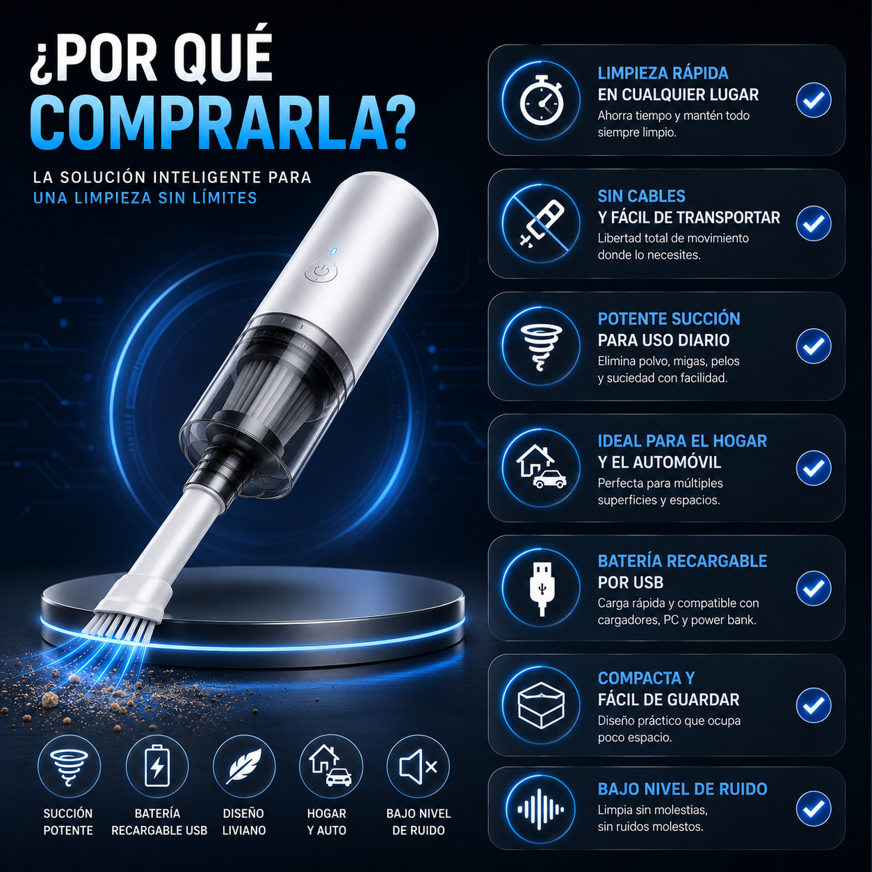 ASPIRADORA DE MANO PORTÁTIL