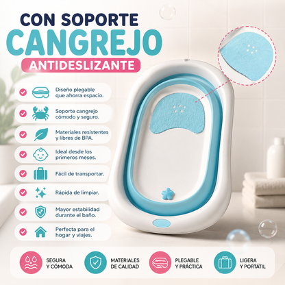 Bañera Plegable con Soporte Cangrejo
