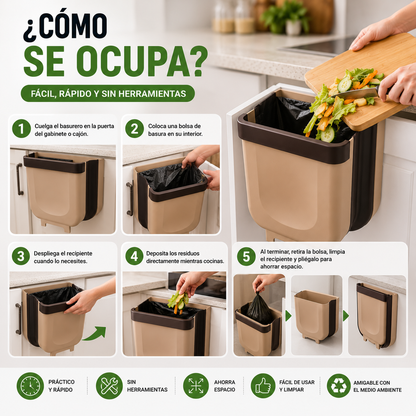 Basurero Plegable Para Puerta O Gabinete