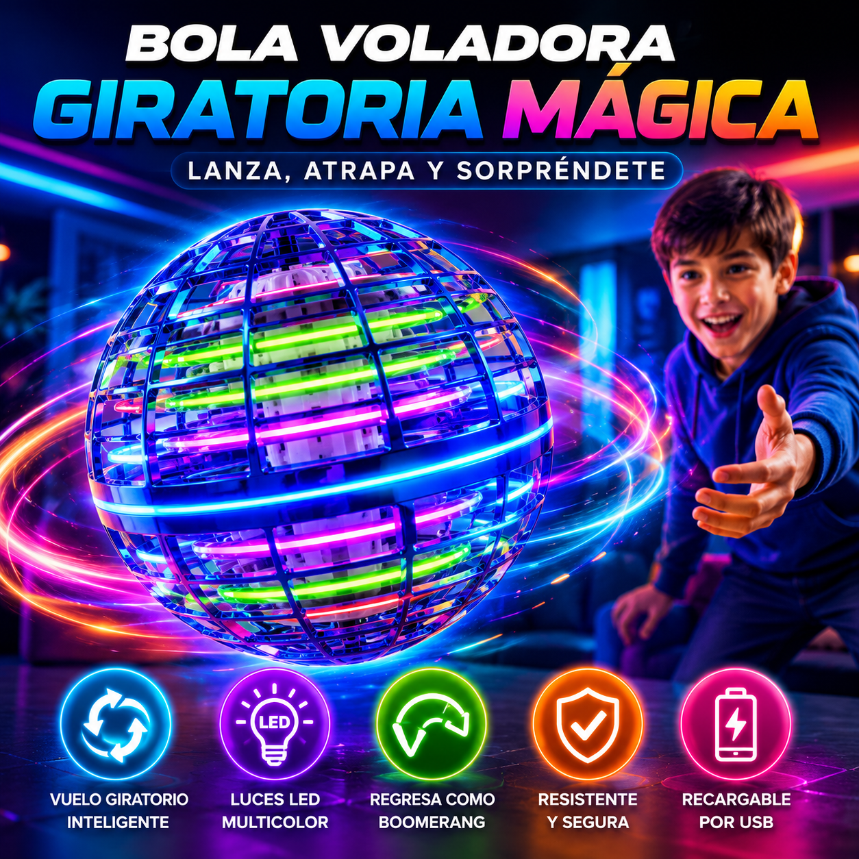 Bola voladora giratoria mágica