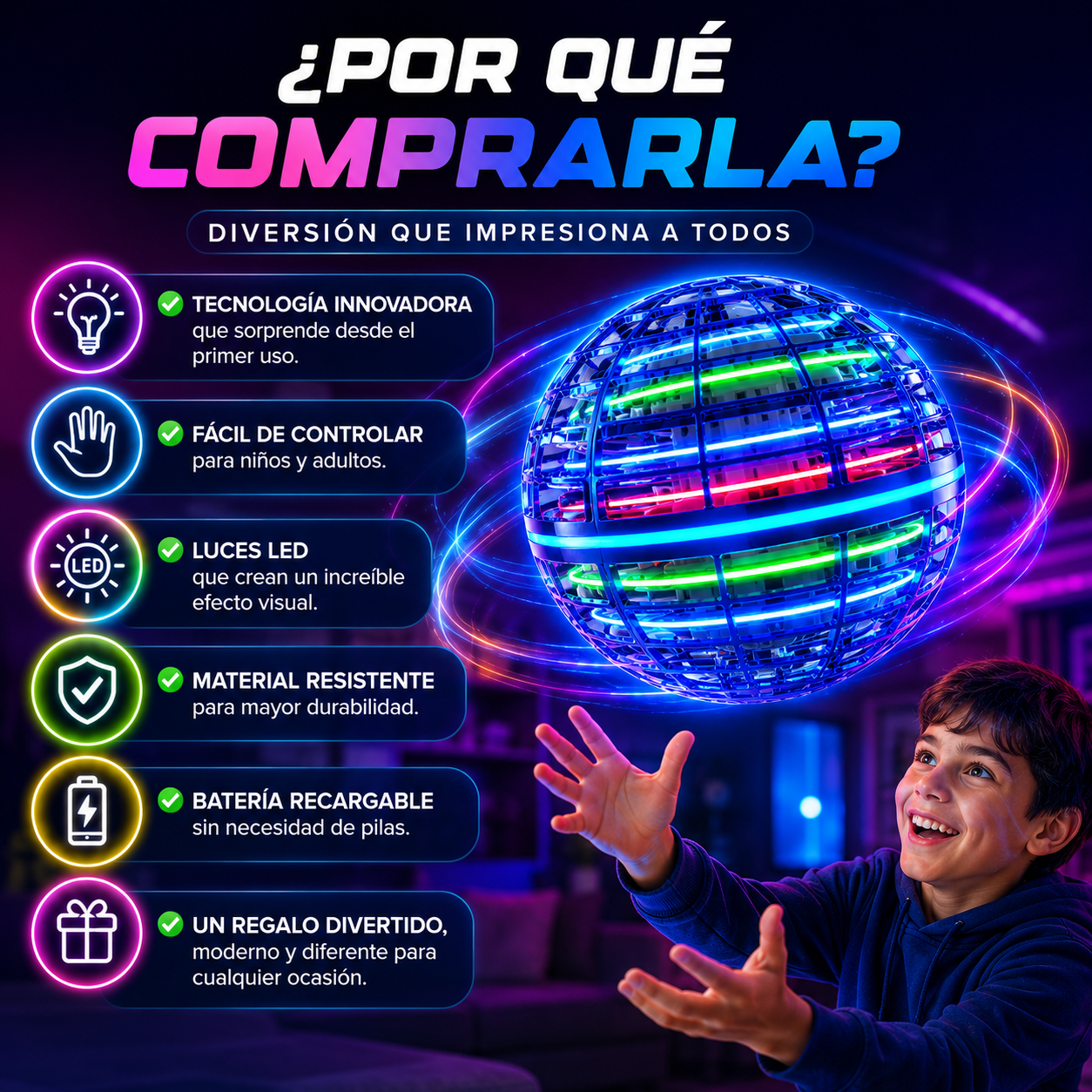 Bola voladora giratoria mágica