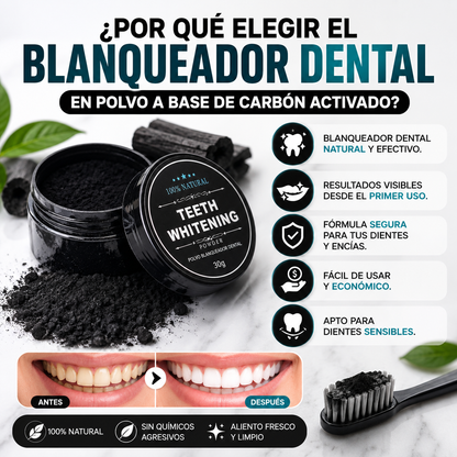 BLANQUEADOR DENTAL EN POLVO A BASE DE CARBÓN ACTIVADO