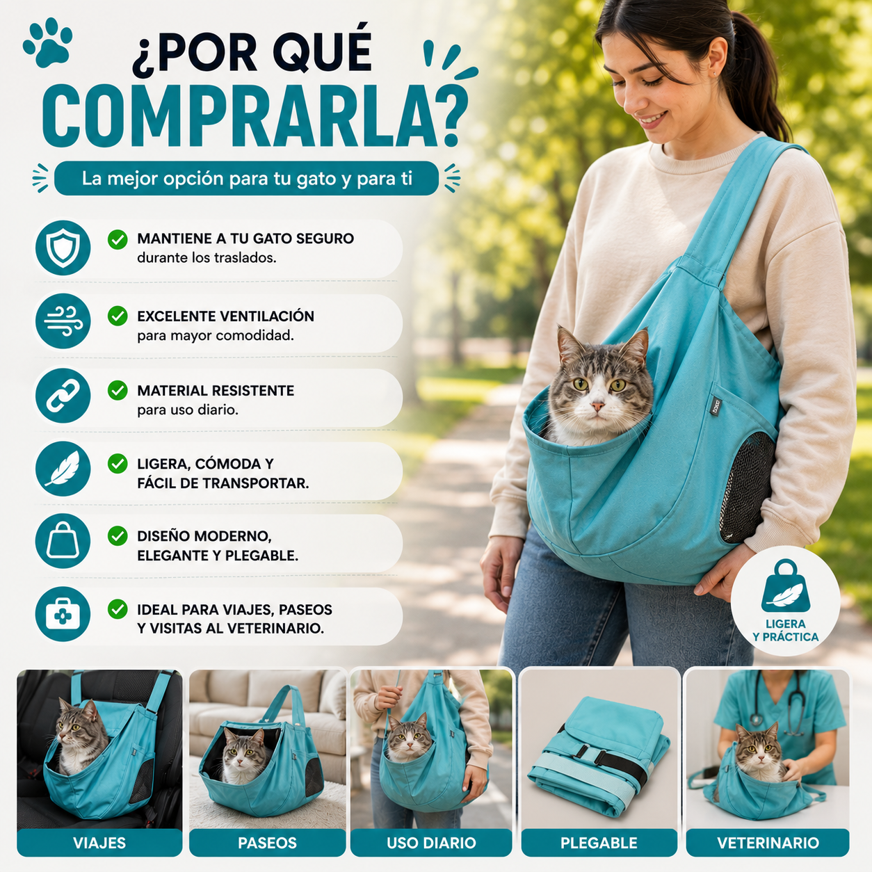 Bolsa De Transporte Portable Para Gatos