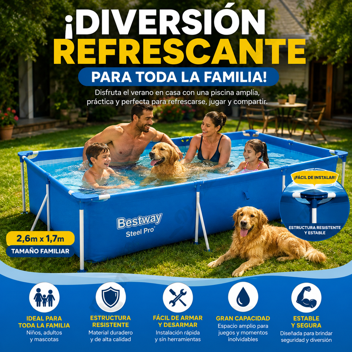 Piscina Rectangular Familiar