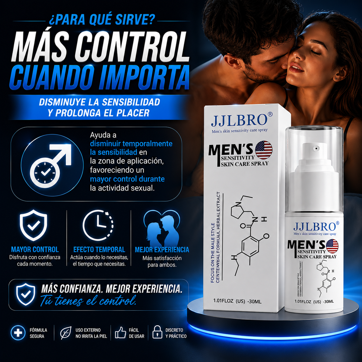 🚀 Spray Retardante y Potencializador Masculino 30 ml
