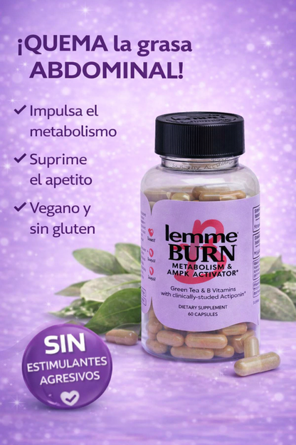 1 Botella Lemme Burn, Quema Grasa, Activa Metabolismo Y Eleva Energía, 60 Cápsulas.