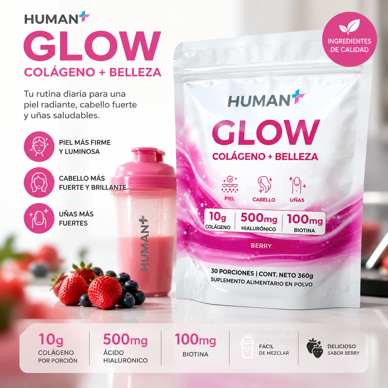 ✨HUMAN+ GLOW – Colágeno + Belleza ✨