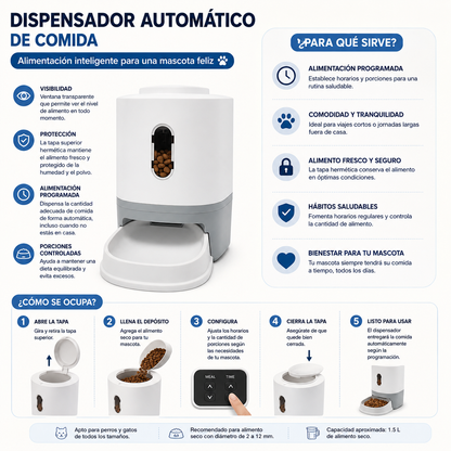 🐾 Dispensador Automático de Alimento para Mascotas 🐾