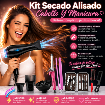 Kit Secado Alisado Cabello y Manicura Profesional
