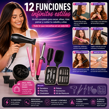 Kit Secado Alisado Cabello y Manicura Profesional