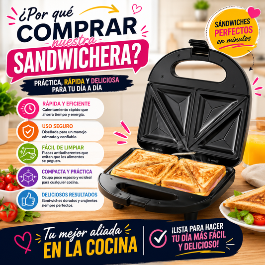 Sandwichera Antiadherente Eléctrica
