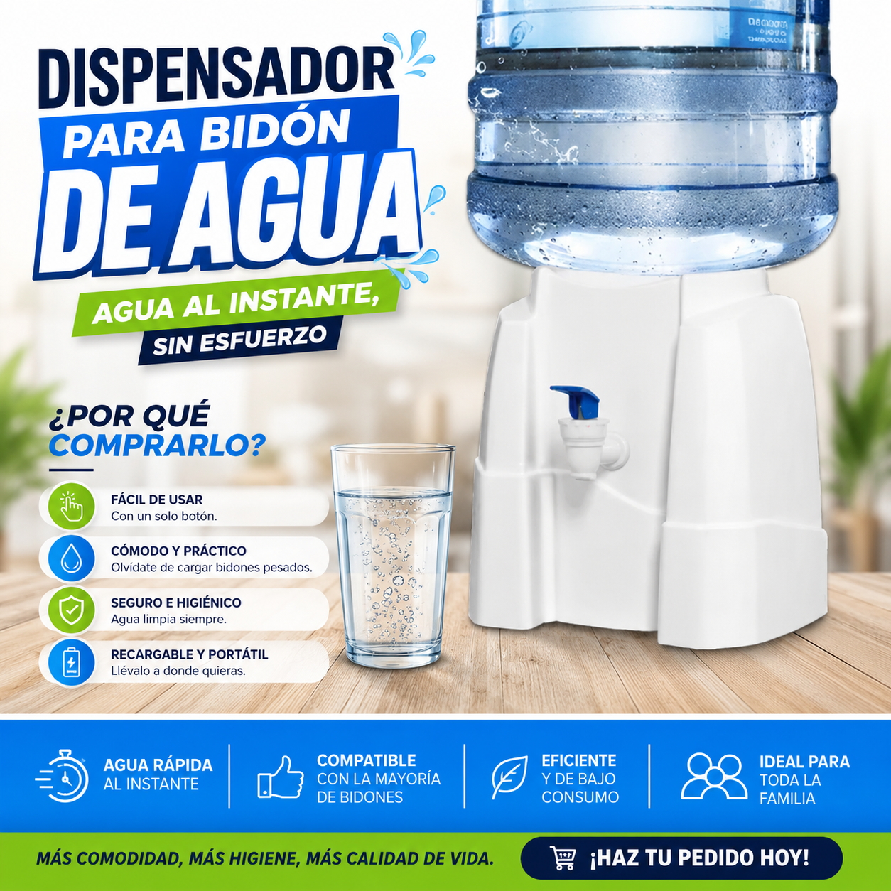 DISPENSADOR PARA BIDÓN DE AGUA ELÉCTRICO
