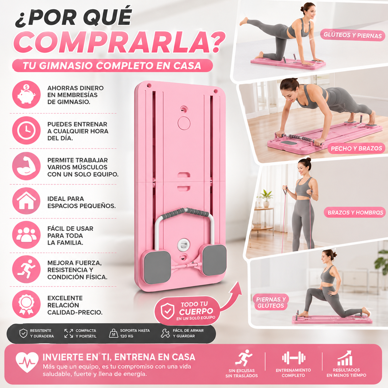 🏋️ Máquina de Ejercicio en Casa 4 en 1