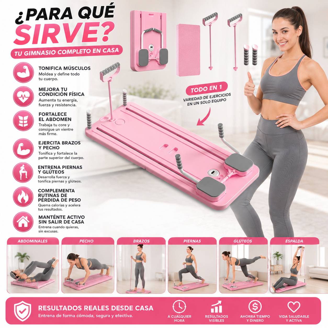 🏋️ Máquina de Ejercicio en Casa 4 en 1