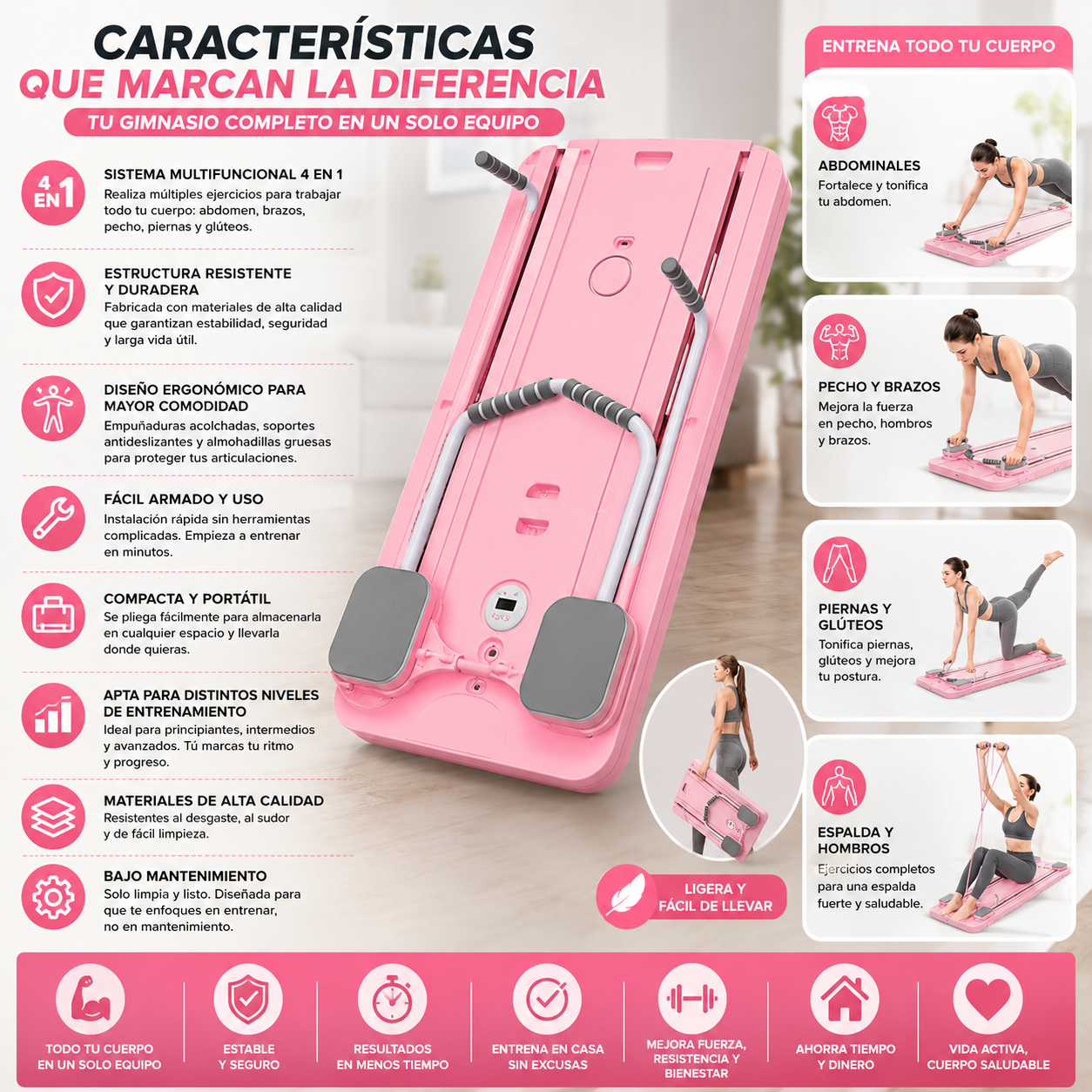 🏋️ Máquina de Ejercicio en Casa 4 en 1