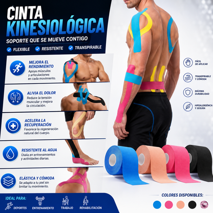 Cinta Kinesiológica 5 Metros Neuromuscular Elasticado
