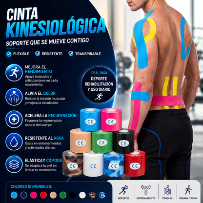 Cinta Kinesiológica 5 Metros Neuromuscular Elasticado