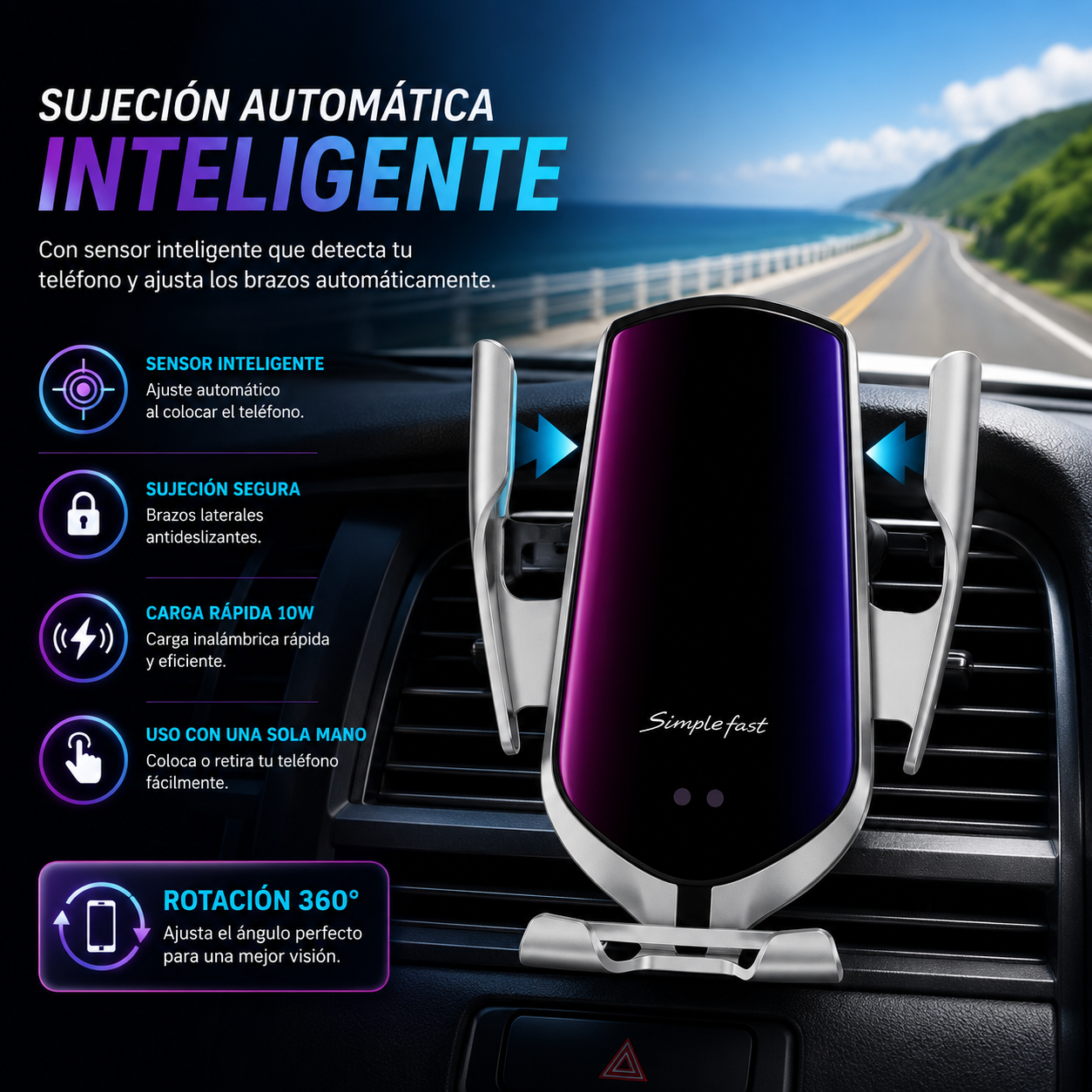 Holder De Carga Inalambrica Para Auto