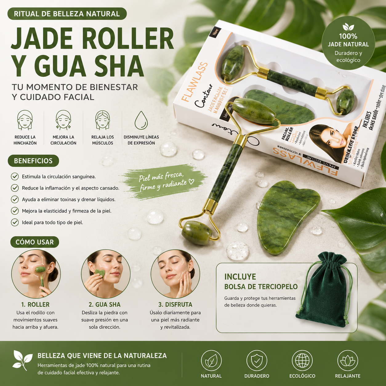 Piedra Gua Sha De Jade
