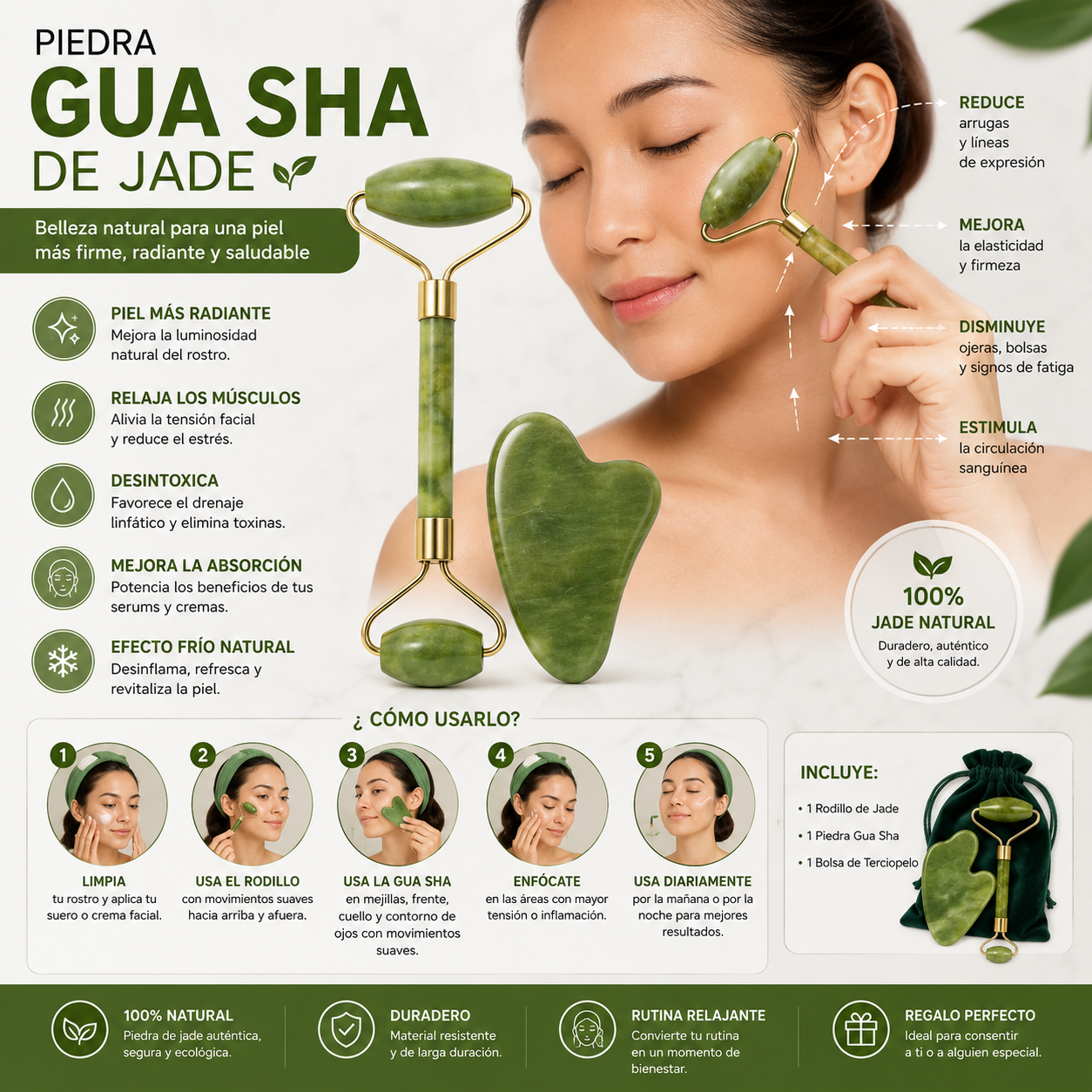 Piedra Gua Sha De Jade