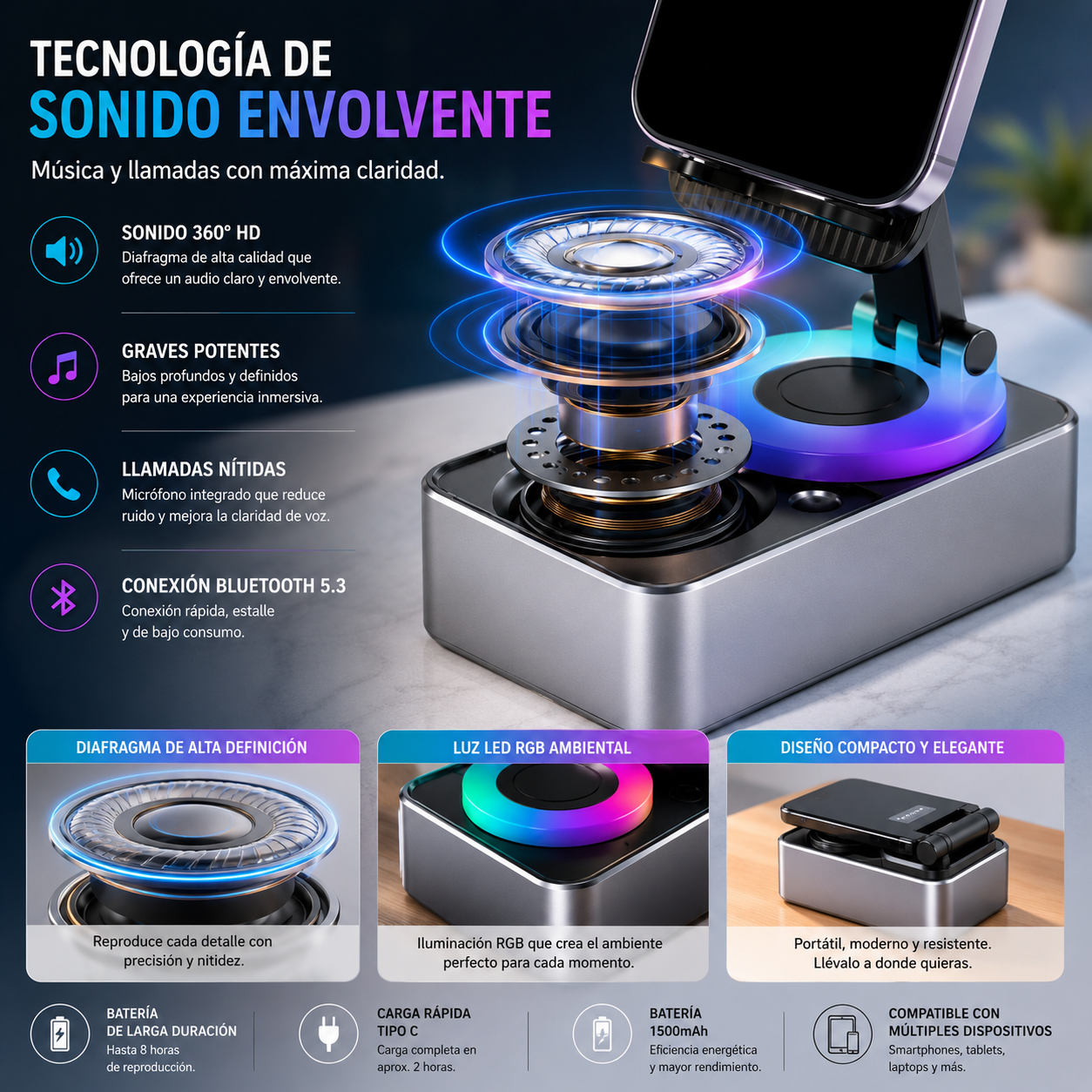 Soporte Para Telefono Celular Con Altavo