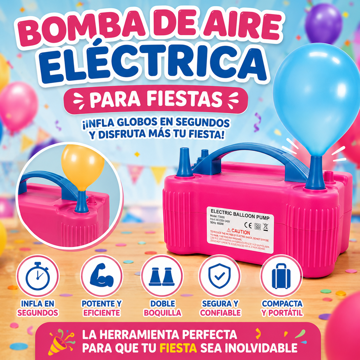 Bomba De Aire Electrica Para Fiestas