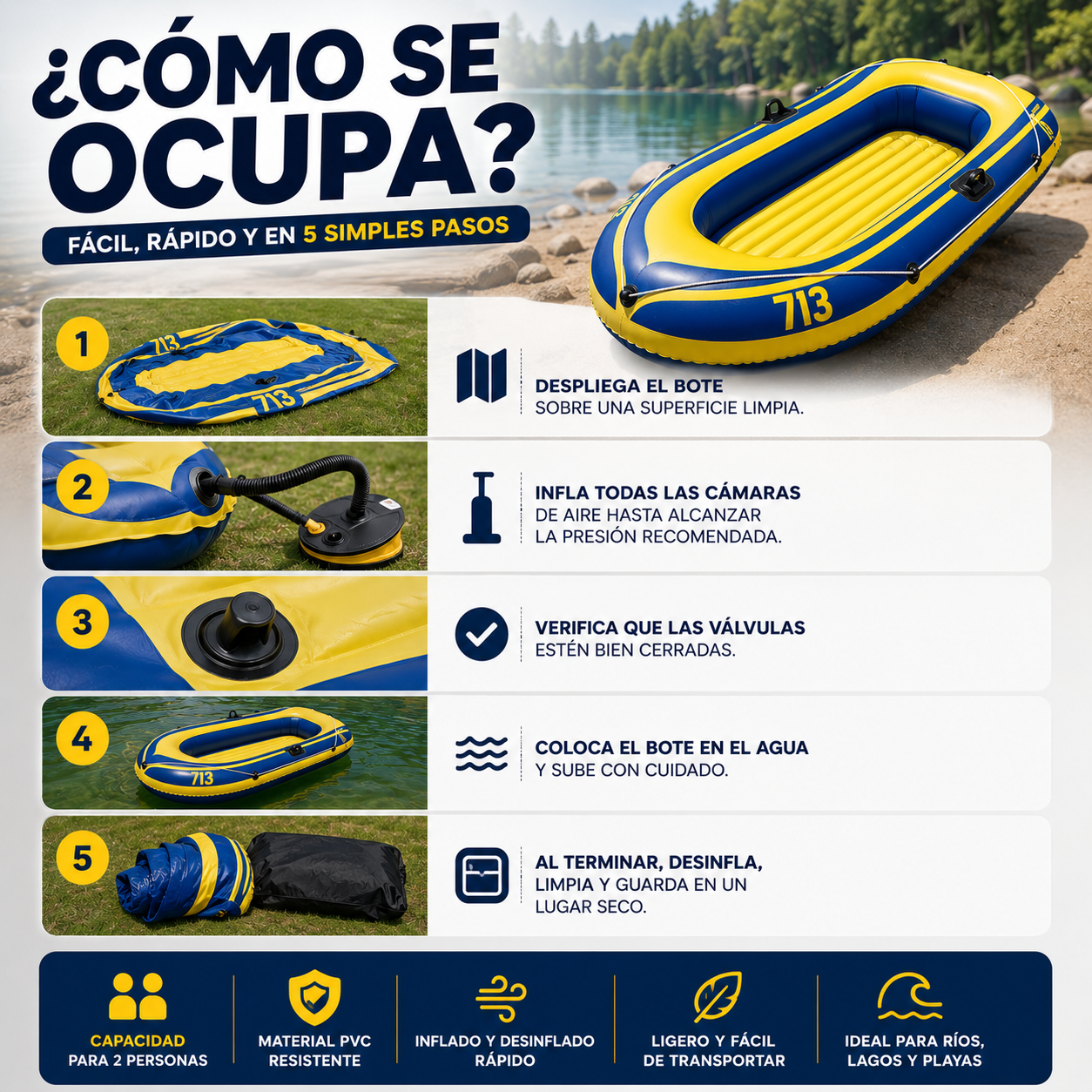 Bote Inflable Safari 2 Personas