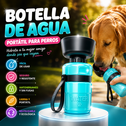 Botella de agua portátil para perros
