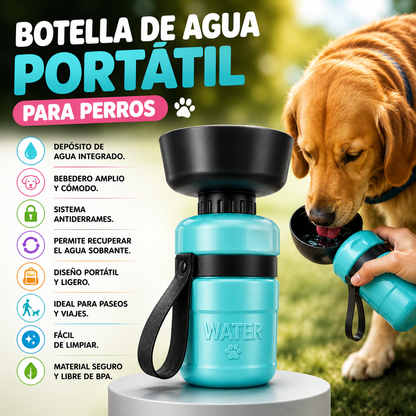 Botella de agua portátil para perros