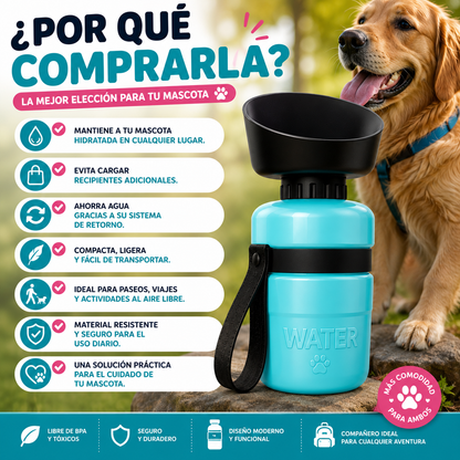 Botella de agua portátil para perros
