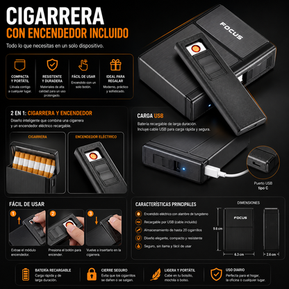 Cigarrera Con Encendedor Incluido