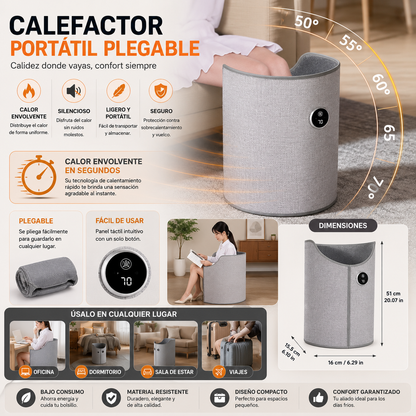 Calefactor Portátil Plegable de Bajo Consumo