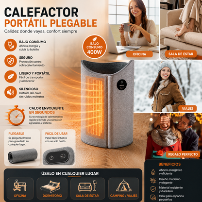 Calefactor Portátil Plegable de Bajo Consumo