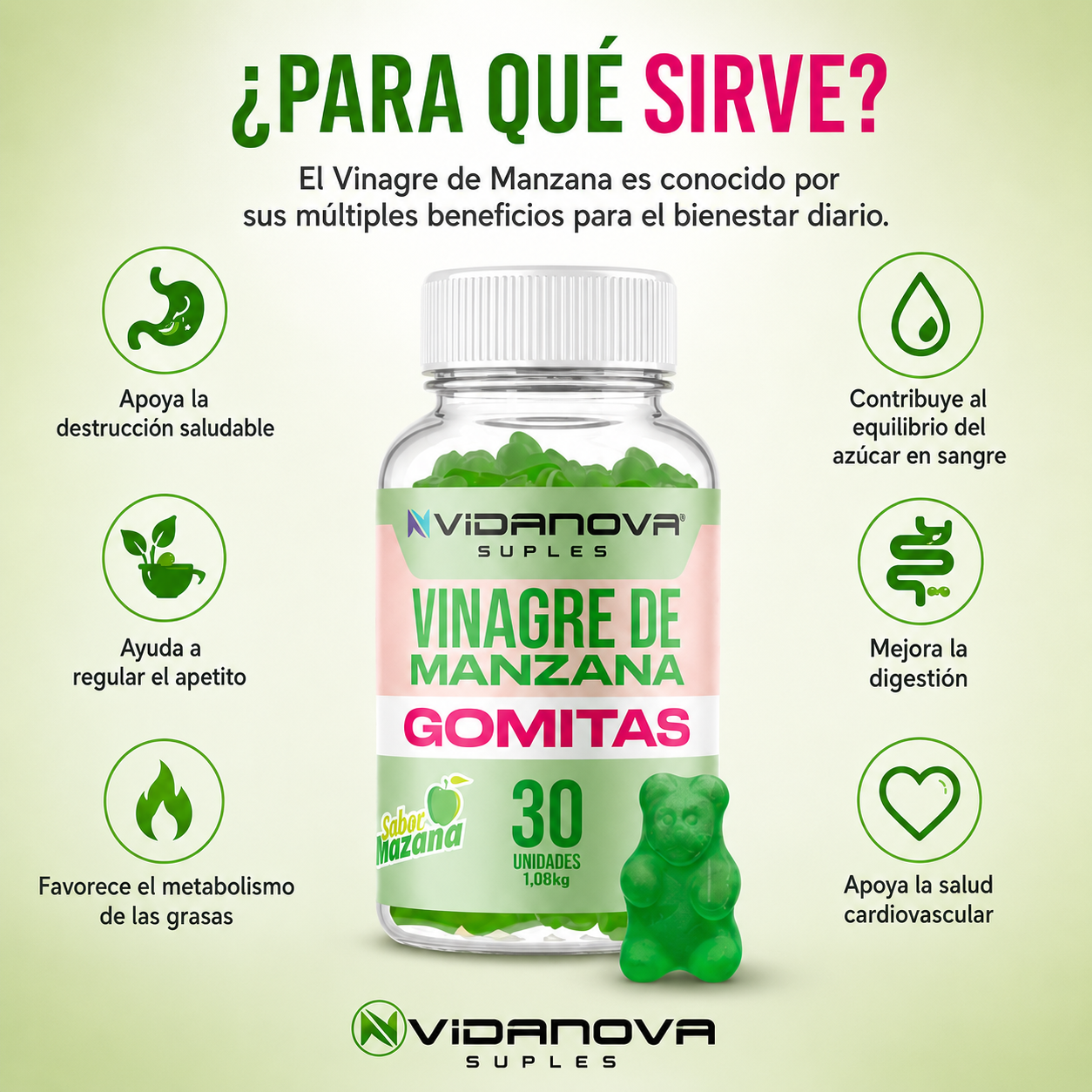 Verano Gomitas Vinagre De Manzana 1000mg