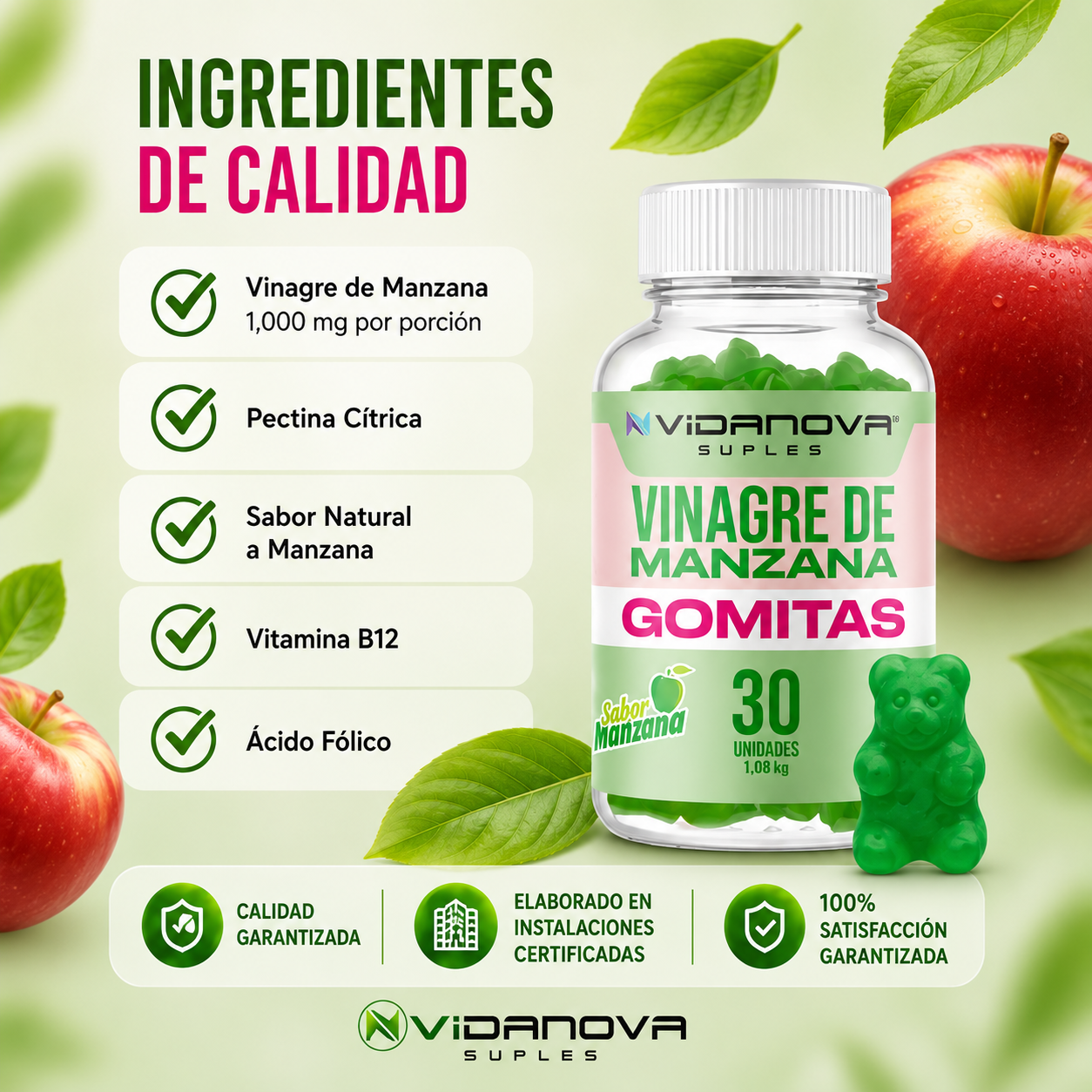 Verano Gomitas Vinagre De Manzana 1000mg