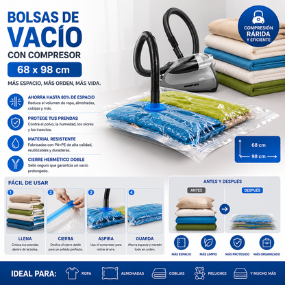 Bolsas De Vacio Compresor 68x98 cm