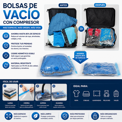 Bolsas De Vacio Compresor 68x98 cm