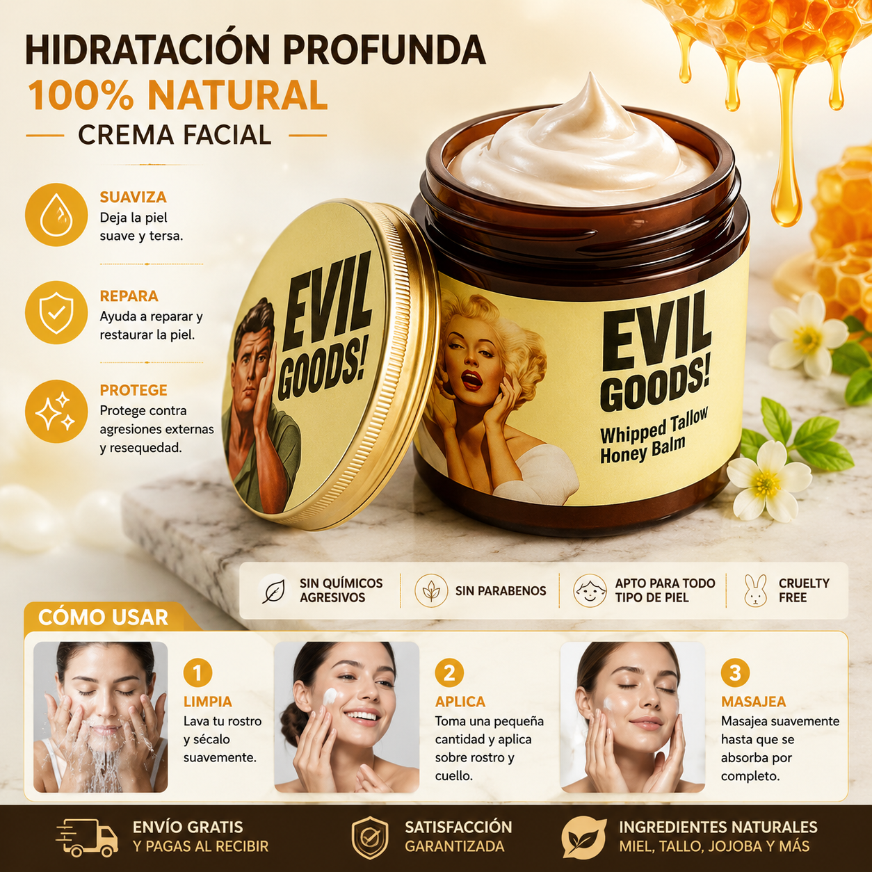 Crema Facial Evil Goods™-Cuidado diario para piel radiante+ ENVÍO GRATIS 🚚