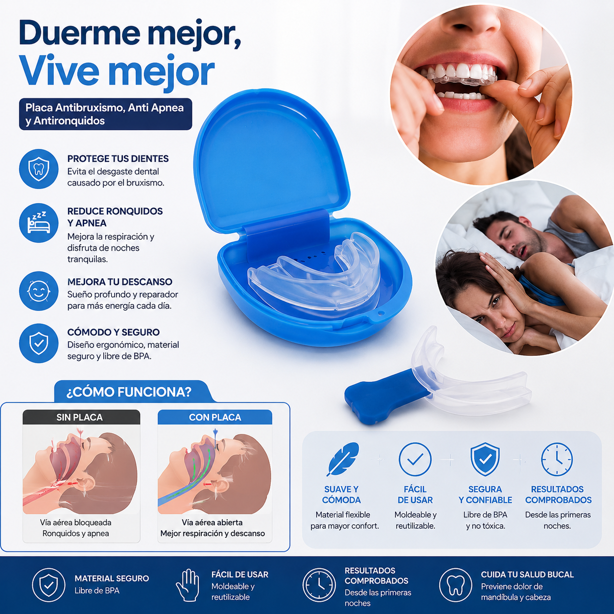 Placa Antibruxismo Anti Apnea Y Antironquidos
