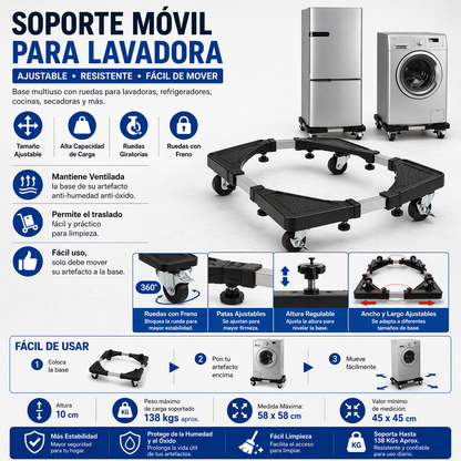 Soporte Movil Para Lavadora