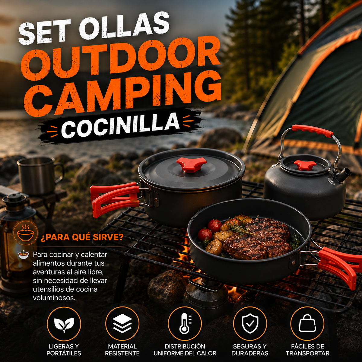 Set Ollas Outdoor Camping Cocinilla