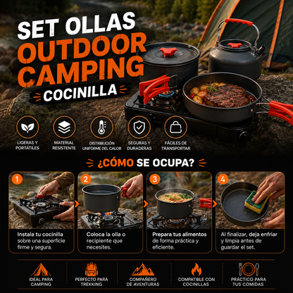 Set Ollas Outdoor Camping Cocinilla