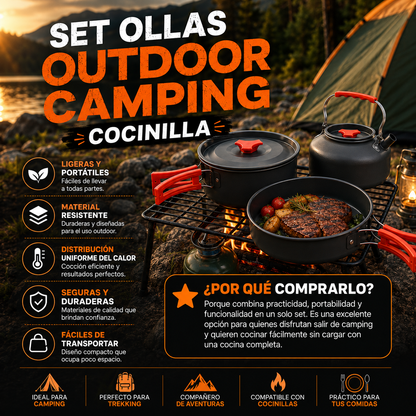 Set Ollas Outdoor Camping Cocinilla