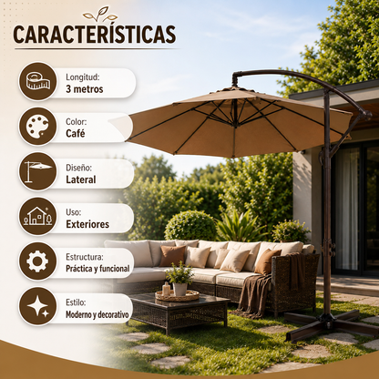 Quitasol Lateral 3 Metros Café