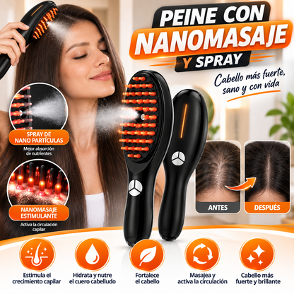 Peine con Nanomasaje y Spray