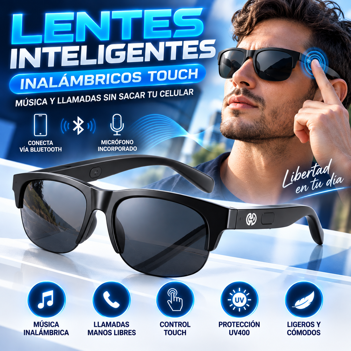 Lentes Inteligentes Inalámbricos Touch